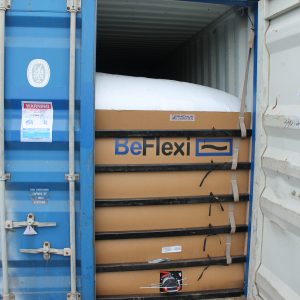 BeFlexi flexitank after rail impact test in Russia with Rhenus Logistics